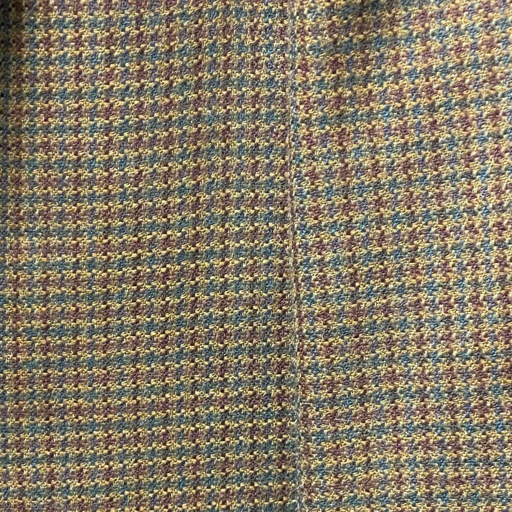 VTG Oscar‎ de la Renta Men's 42L Houndstooth Blazer 100% Wool Brown, Tan, Blue